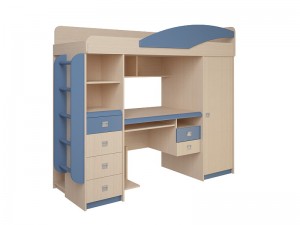 Набор мебели 4.1.1 Л,П (дуб белфорд/синий/оранжевый эвкалипт) + Лестница